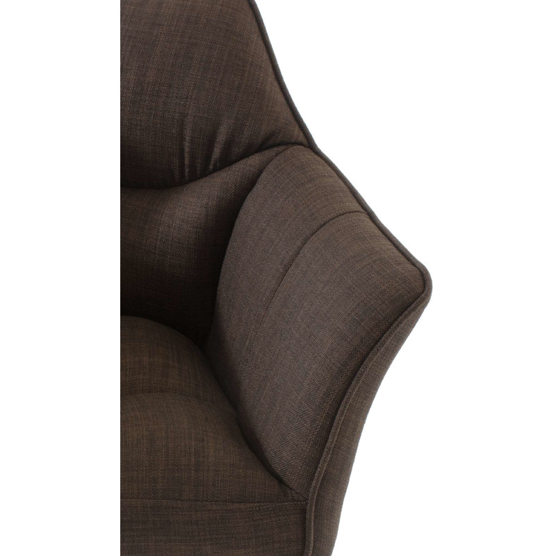 Fauteuil de table moderne en Tissu Marron Métal Noir Mat Daryo  - 6