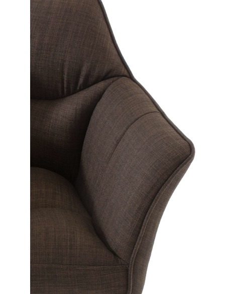 Fauteuil de table moderne en Tissu Marron Métal Noir Mat Daryo  - 6
