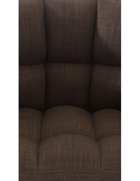 Fauteuil de table moderne en Tissu Marron Métal Noir Mat Daryo  - 7