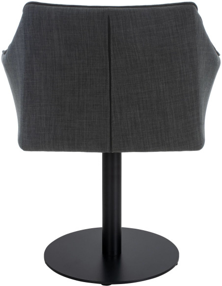 Fauteuil de table moderne en Tissu Gris foncé Métal Noir Mat Daryo  - 5