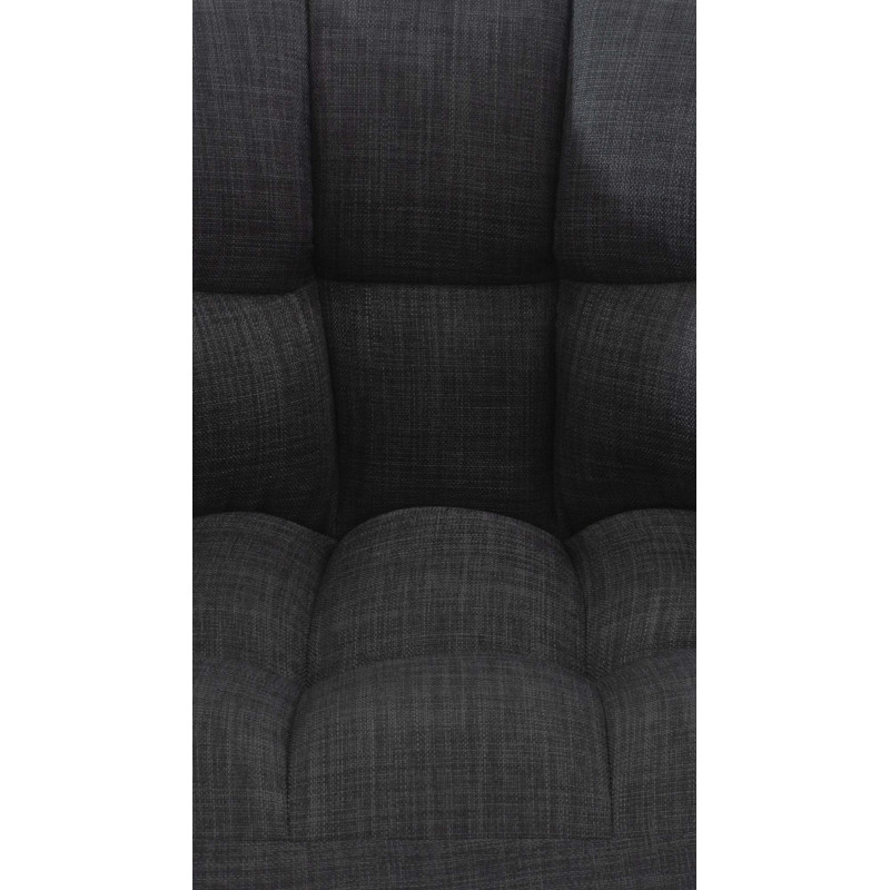 Fauteuil de table moderne en Tissu Gris foncé Métal Noir Mat Daryo  - 7