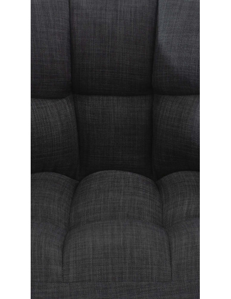 Fauteuil de table moderne en Tissu Gris foncé Métal Noir Mat Daryo  - 7