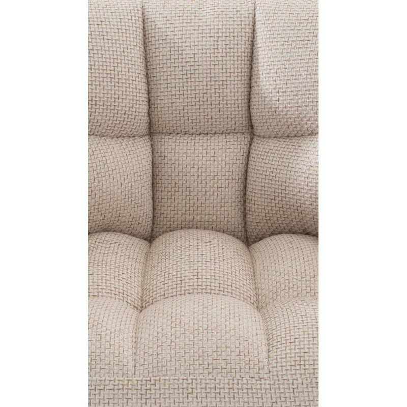 Fauteuil de table moderne en Tissu Blanc ivoire Métal Noir Mat Daryo  - 7