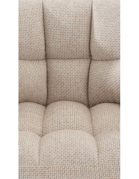 Fauteuil de table moderne en Tissu Blanc ivoire Métal Noir Mat Daryo  - 7