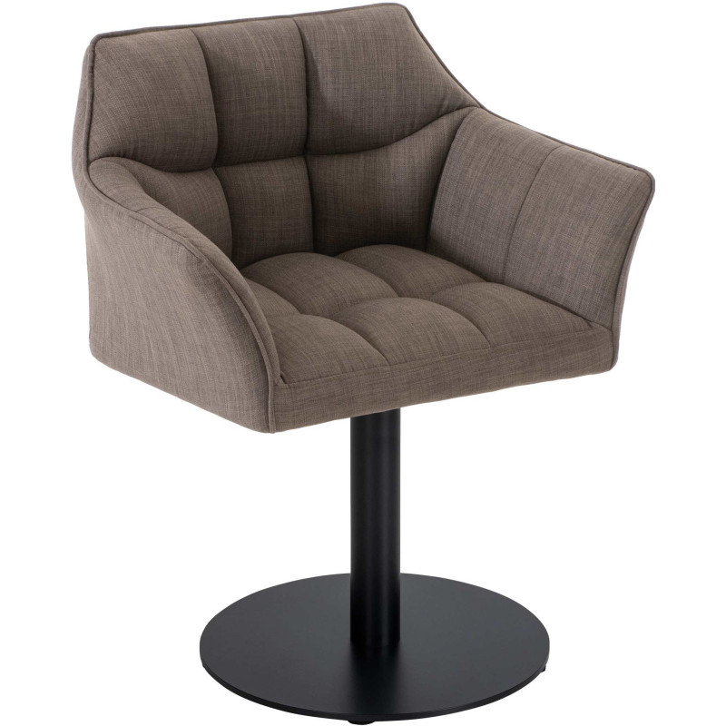 Fauteuil de table moderne en Tissu Gris clair Métal Noir Mat Daryo  - 1