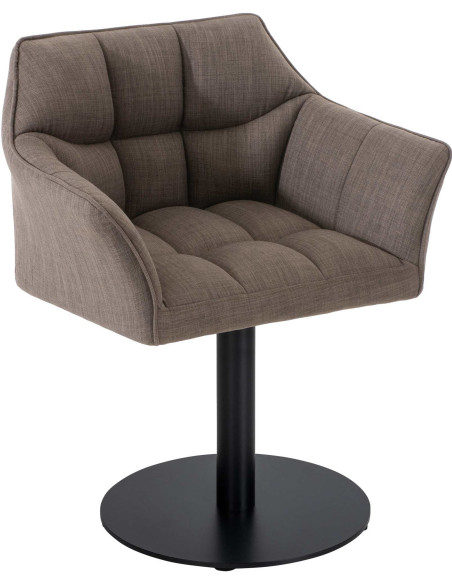 Fauteuil de table moderne en Tissu Gris clair Métal Noir Mat Daryo  - 1