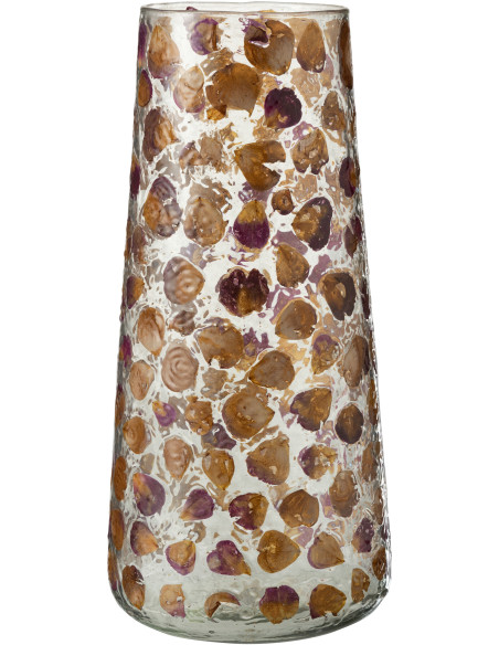 Vase Cylindrique Gérard Hauteur 35 cm en Verre Ambre - 1