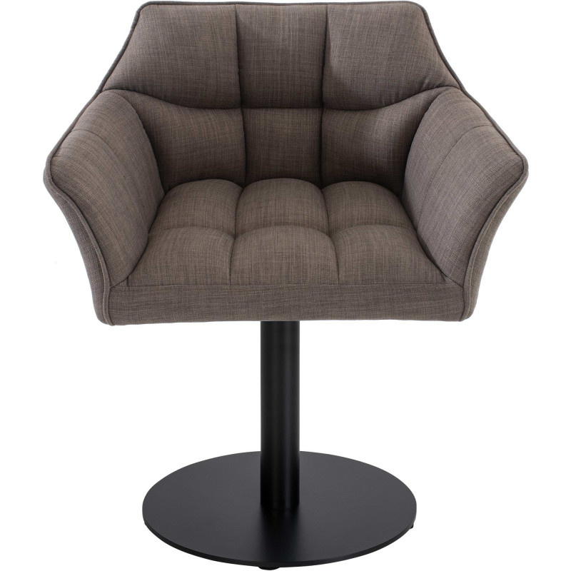 Fauteuil de table moderne en Tissu Gris clair Métal Noir Mat Daryo  - 2