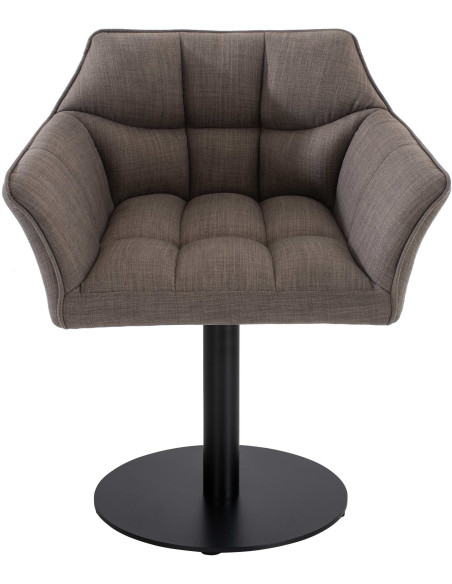 Fauteuil de table moderne en Tissu Gris clair Métal Noir Mat Daryo  - 2