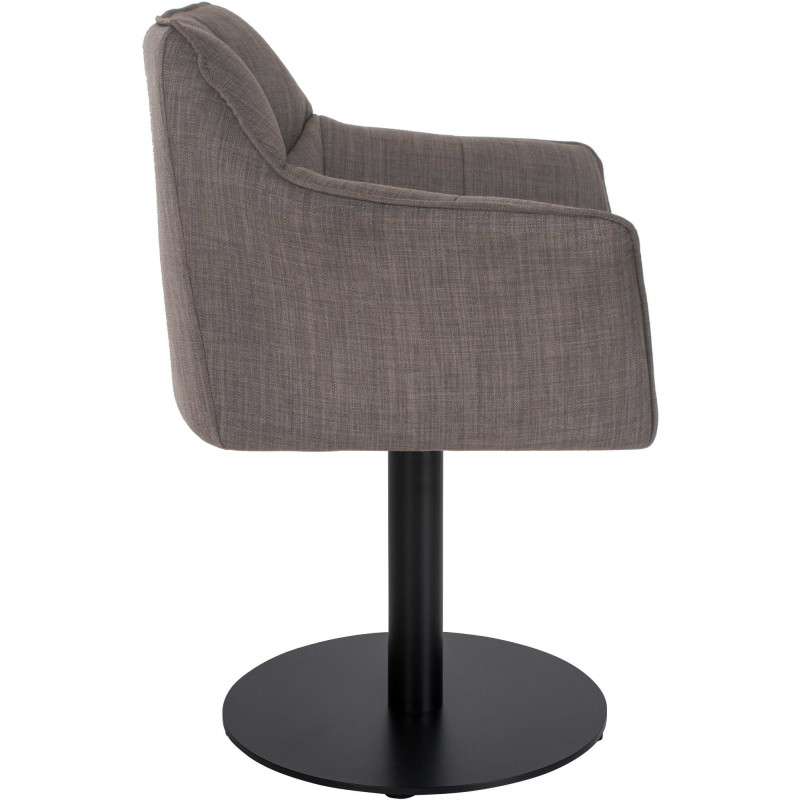 Fauteuil de table moderne en Tissu Gris clair Métal Noir Mat Daryo  - 3