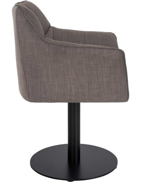 Fauteuil de table moderne en Tissu Gris clair Métal Noir Mat Daryo  - 3