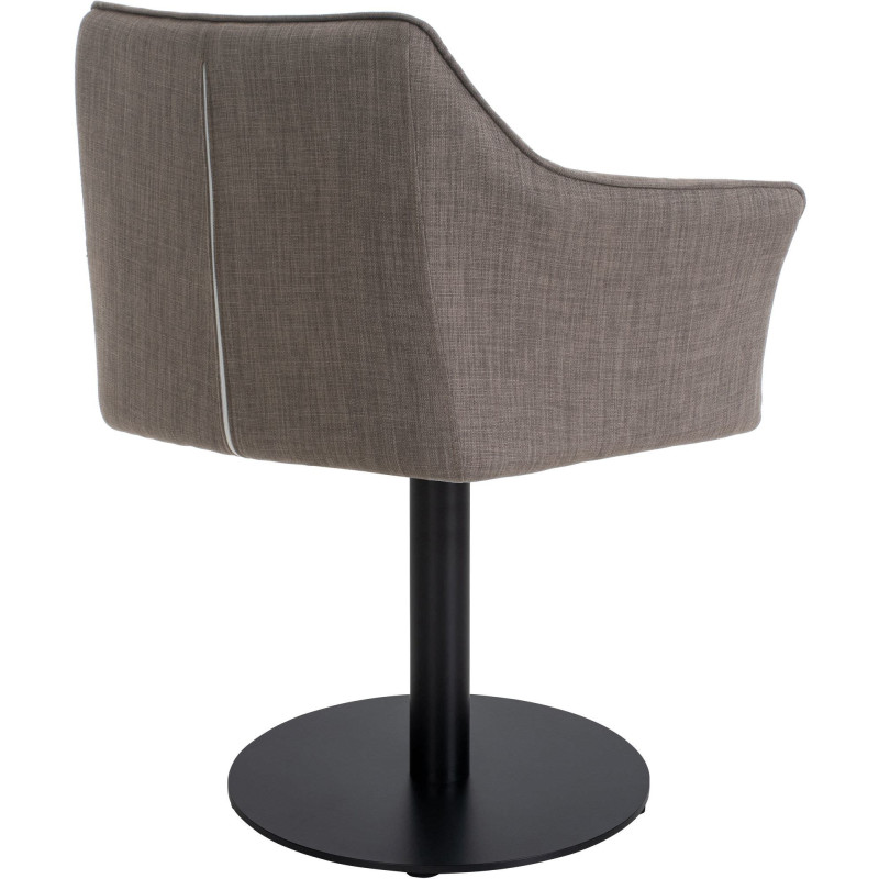 Fauteuil de table moderne en Tissu Gris clair Métal Noir Mat Daryo  - 4