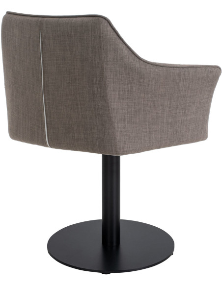 Fauteuil de table moderne en Tissu Gris clair Métal Noir Mat Daryo  - 4
