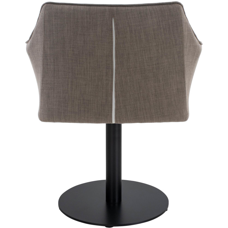 Fauteuil de table moderne en Tissu Gris clair Métal Noir Mat Daryo  - 5