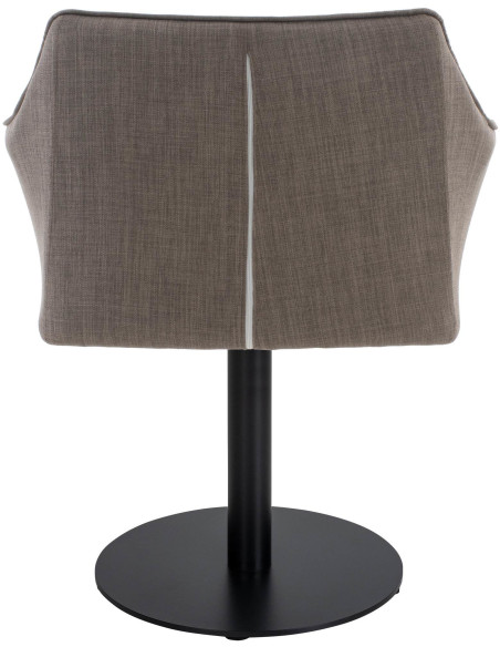 Fauteuil de table moderne en Tissu Gris clair Métal Noir Mat Daryo  - 5