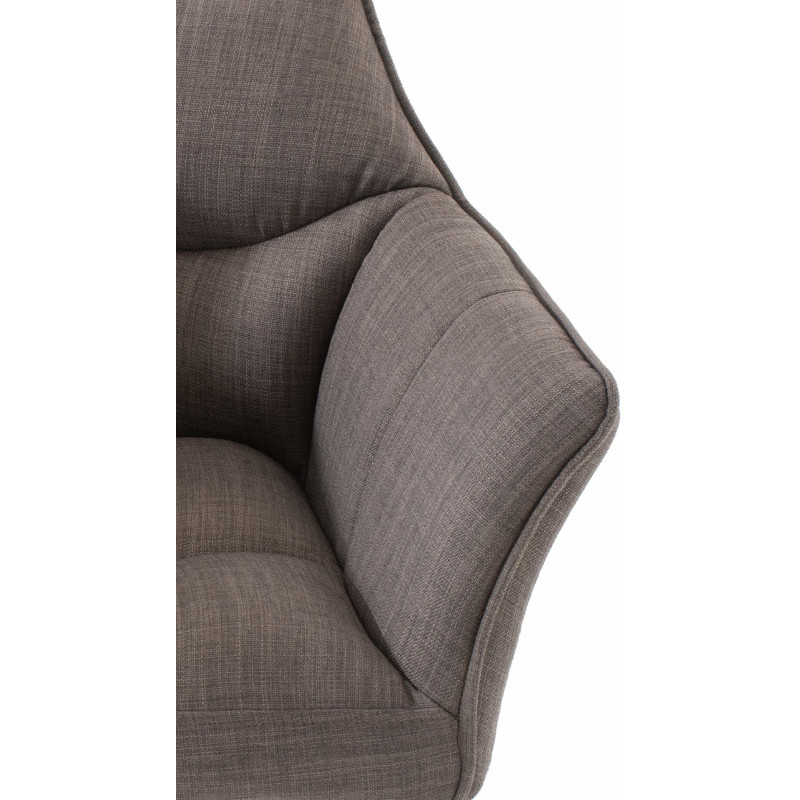Fauteuil de table moderne en Tissu Gris clair Métal Noir Mat Daryo  - 6