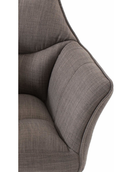 Fauteuil de table moderne en Tissu Gris clair Métal Noir Mat Daryo  - 6