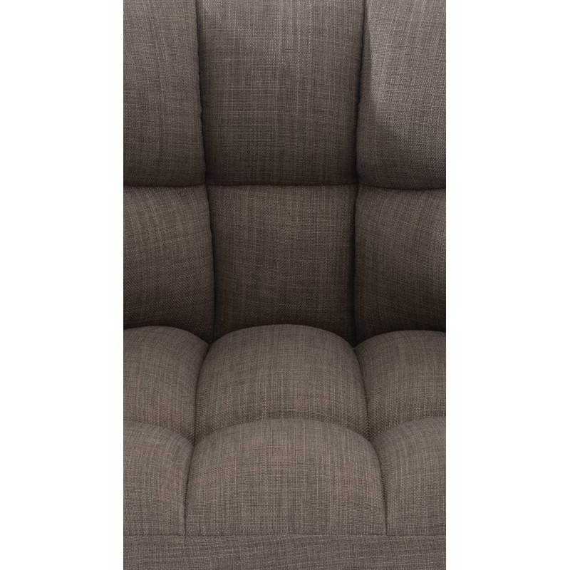 Fauteuil de table moderne en Tissu Gris clair Métal Noir Mat Daryo  - 7