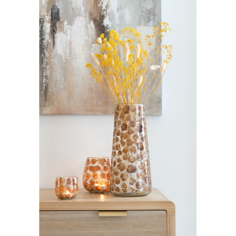 Vase Cylindrique Gérard Hauteur 35 cm en Verre Ambre - 2