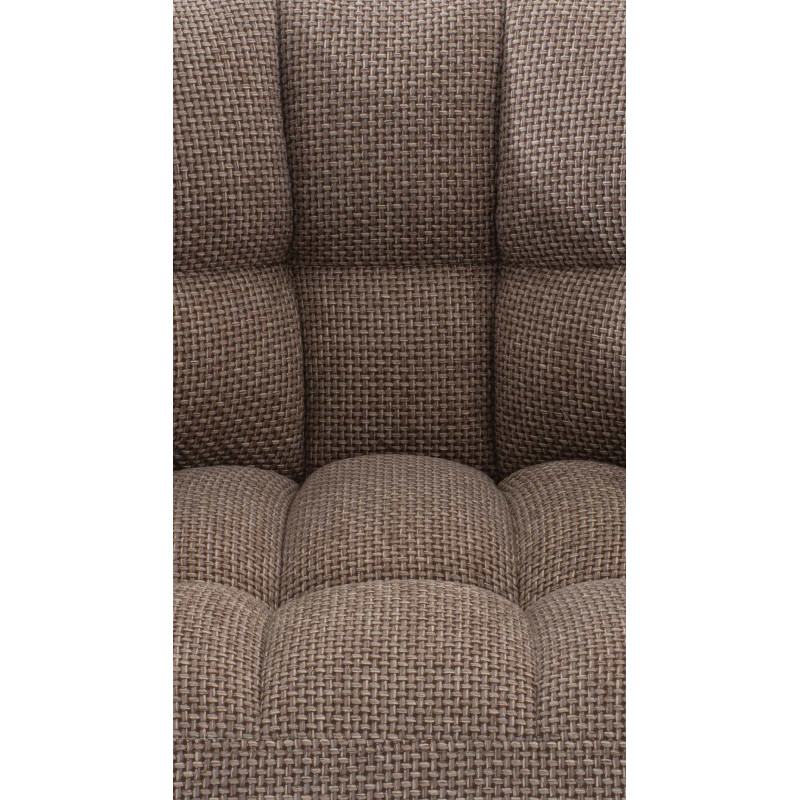 Fauteuil de table moderne en Tissu Marron chiné Métal Noir Mat Daryo  - 7