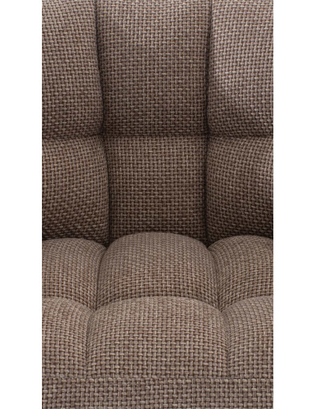 Fauteuil de table moderne en Tissu Marron chiné Métal Noir Mat Daryo  - 7