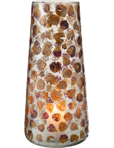 Vase Cylindrique Gérard Hauteur 35 cm en Verre Ambre - 3