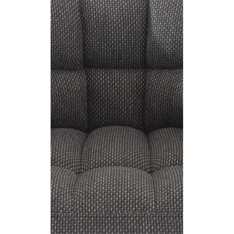 Fauteuil de table moderne en Tissu Gris chiné Métal Noir Mat Daryo  - 7