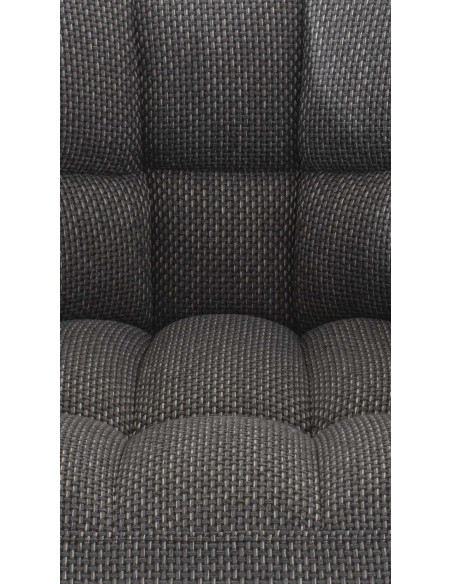 Fauteuil de table moderne en Tissu Gris chiné Métal Noir Mat Daryo  - 7