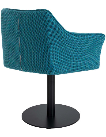Fauteuil de table moderne en Tissu Turquoise Métal Noir Mat Daryo  - 4