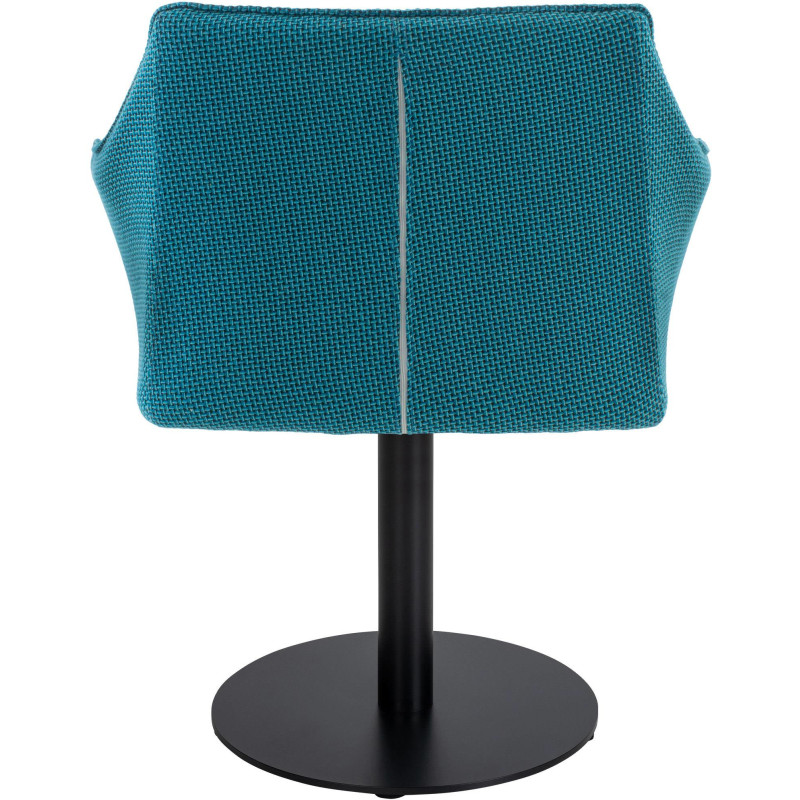 Fauteuil de table moderne en Tissu Turquoise Métal Noir Mat Daryo  - 5