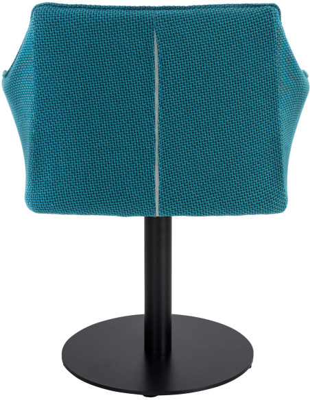 Fauteuil de table moderne en Tissu Turquoise Métal Noir Mat Daryo  - 5