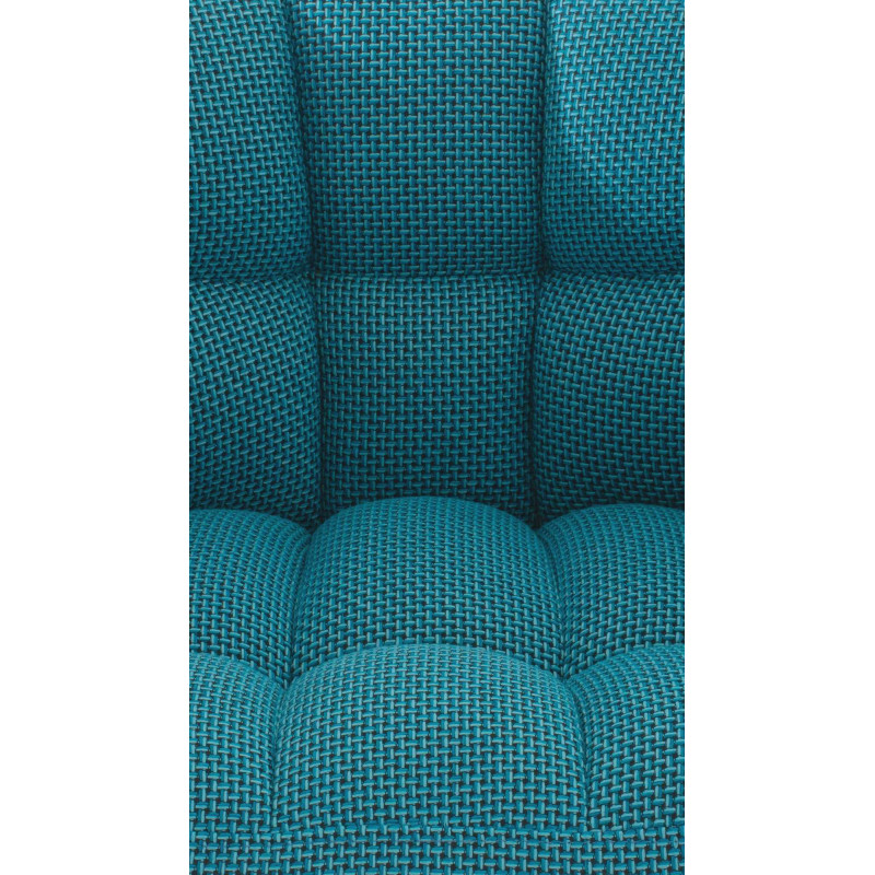 Fauteuil de table moderne en Tissu Turquoise Métal Noir Mat Daryo  - 7