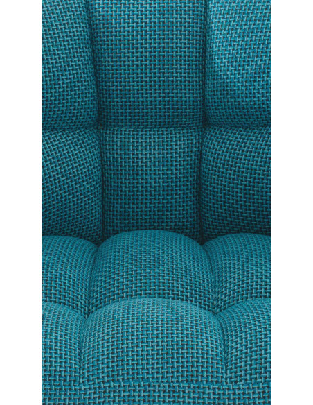 Fauteuil de table moderne en Tissu Turquoise Métal Noir Mat Daryo  - 7