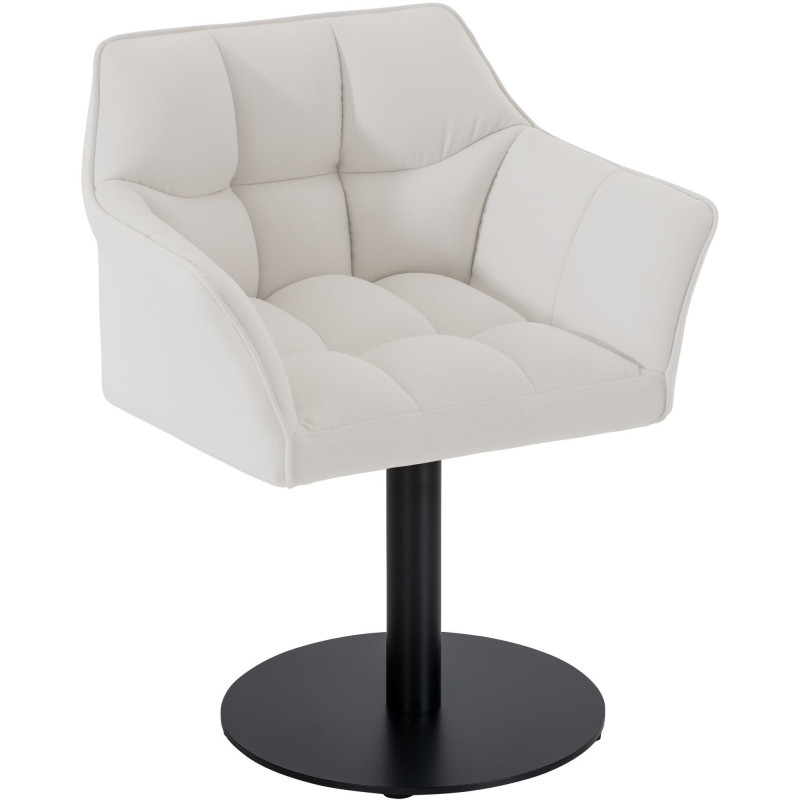 Fauteuil de table moderne en Tissu Blanc Métal Noir Mat Daryo  - 1