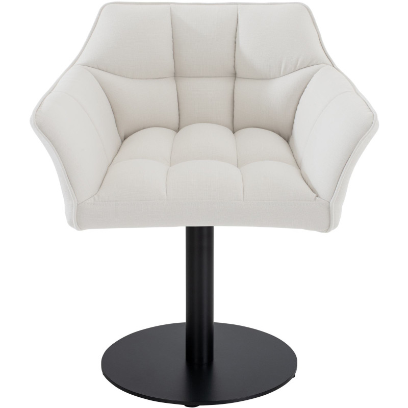 Fauteuil de table moderne en Tissu Blanc Métal Noir Mat Daryo  - 2