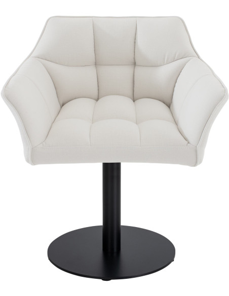 Fauteuil de table moderne en Tissu Blanc Métal Noir Mat Daryo  - 2