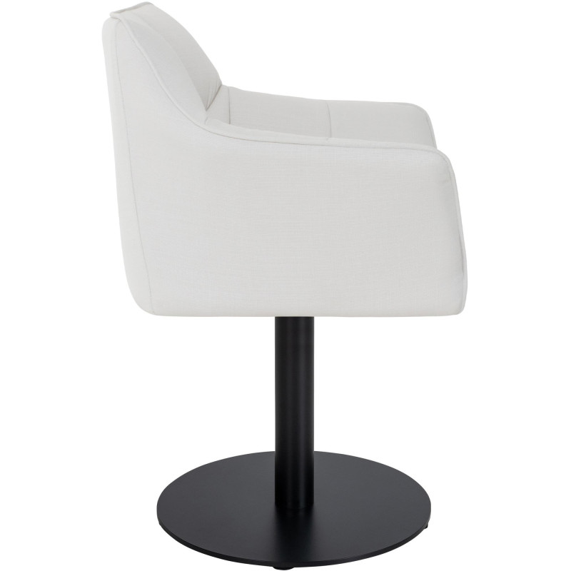 Fauteuil de table moderne en Tissu Blanc Métal Noir Mat Daryo  - 3