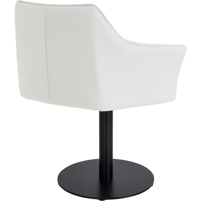 Fauteuil de table moderne en Tissu Blanc Métal Noir Mat Daryo  - 4
