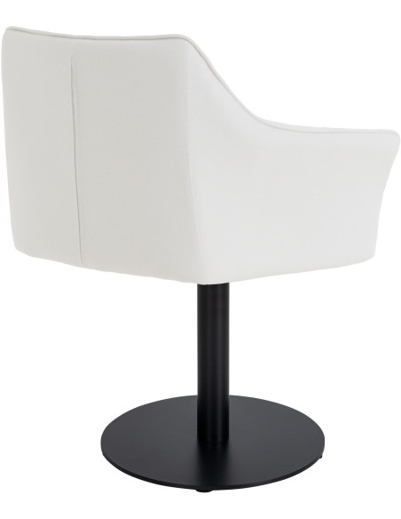 Fauteuil de table moderne en Tissu Blanc Métal Noir Mat Daryo  - 4