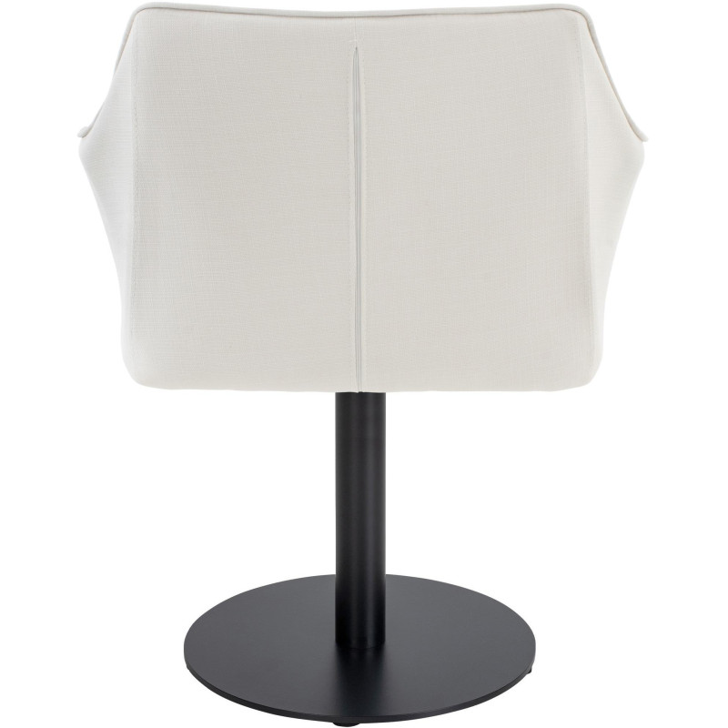 Fauteuil de table moderne en Tissu Blanc Métal Noir Mat Daryo  - 5