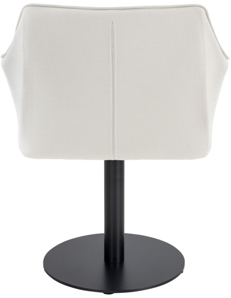 Fauteuil de table moderne en Tissu Blanc Métal Noir Mat Daryo  - 5