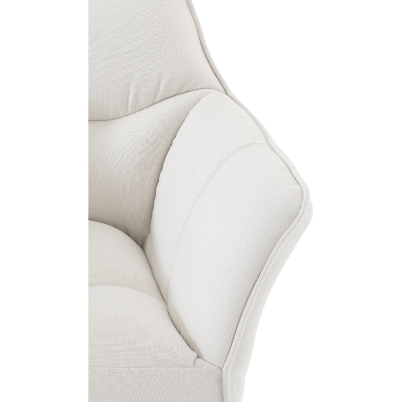 Fauteuil de table moderne en Tissu Blanc Métal Noir Mat Daryo  - 6