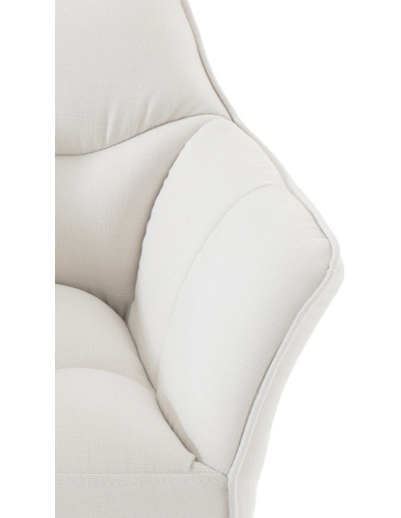 Fauteuil de table moderne en Tissu Blanc Métal Noir Mat Daryo  - 6