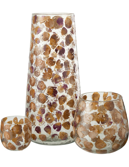 Vase Cylindrique Gérard Hauteur 35 cm en Verre Ambre - 5