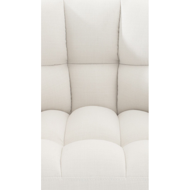 Fauteuil de table moderne en Tissu Blanc Métal Noir Mat Daryo  - 7