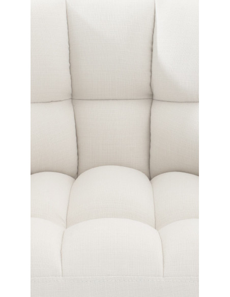 Fauteuil de table moderne en Tissu Blanc Métal Noir Mat Daryo  - 7