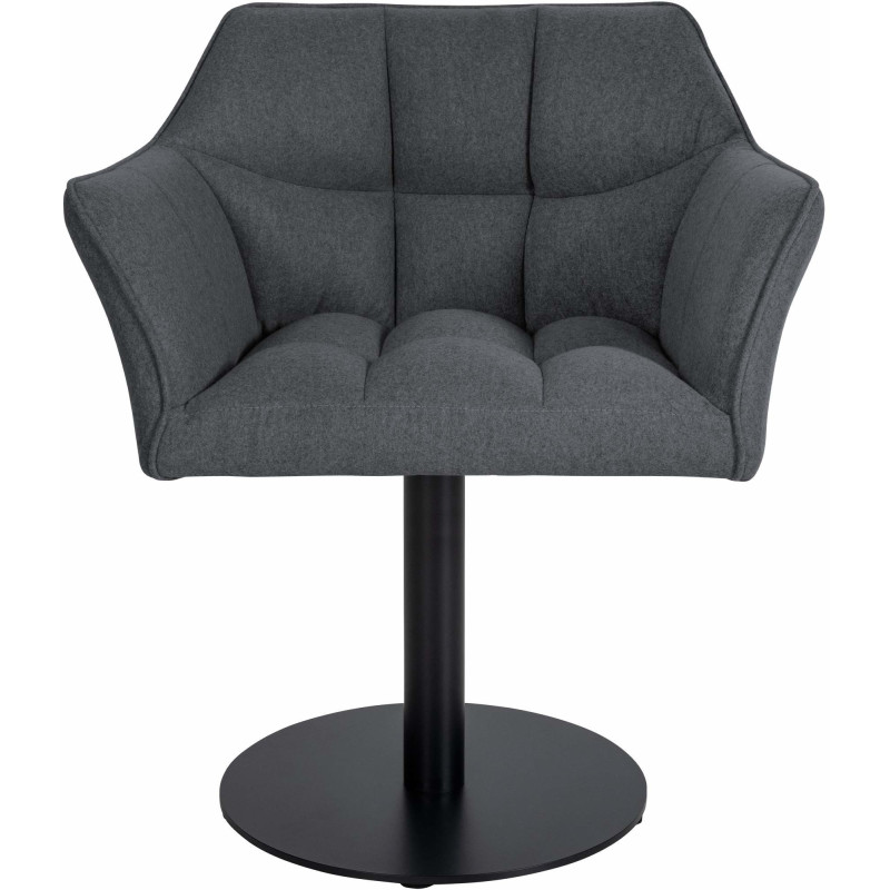 Fauteuil de table moderne en Feutre Tissu Gris foncé Métal Noir Mat Daryo  - 2