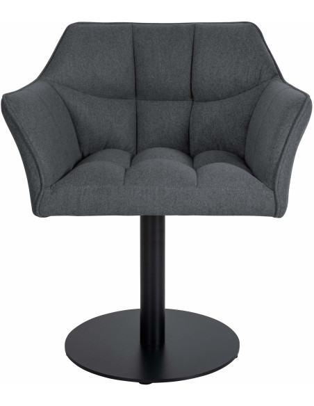 Fauteuil de table moderne en Feutre Tissu Gris foncé Métal Noir Mat Daryo  - 2