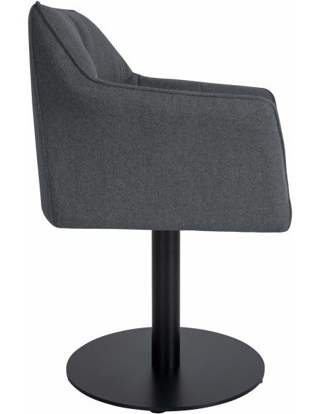 Fauteuil de table moderne en Feutre Tissu Gris foncé Métal Noir Mat Daryo  - 3