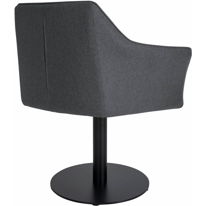 Fauteuil de table moderne en Feutre Tissu Gris foncé Métal Noir Mat Daryo  - 4
